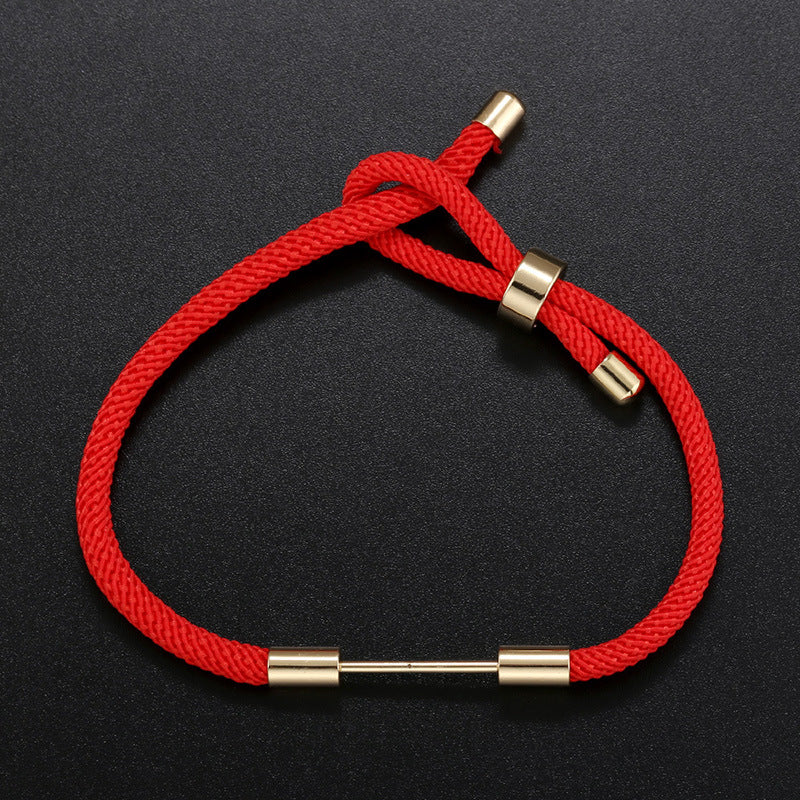 Buckle Ornament Woven Hand Strap Red Bracelets