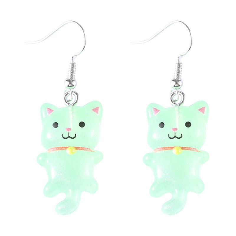 Tail Kitty Small Cute Fun Animal Earrings