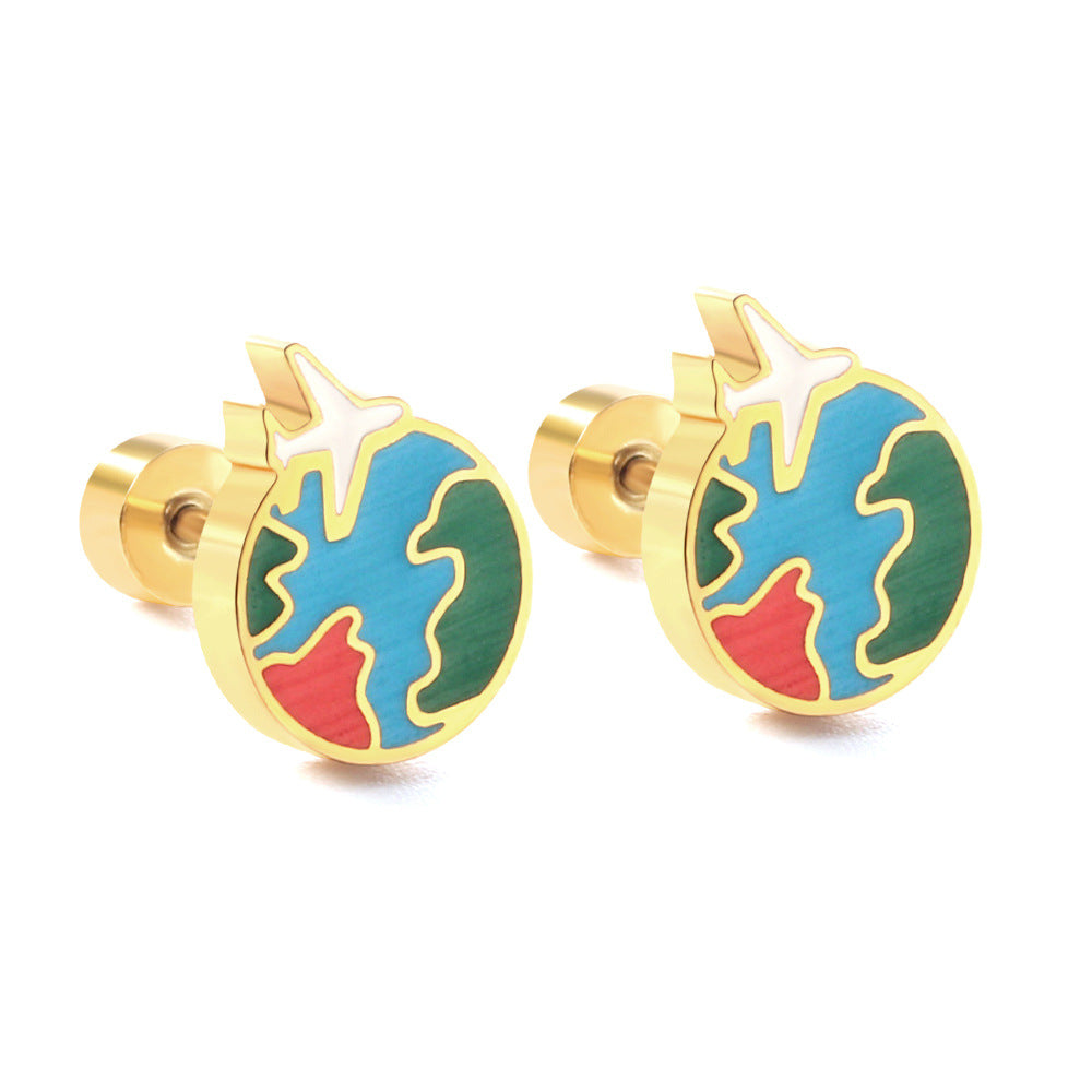 Colorful Yellow Duck Creative Personality Electroplated Earrings