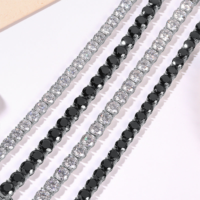 Women's Sier Inlay Tennis Full Hip Bracelets
