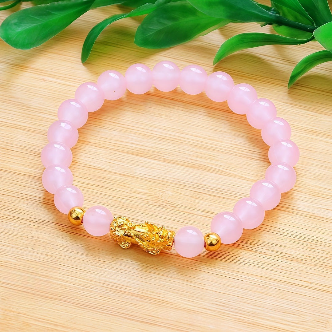 Running Rivers Lakes Live Imitation Obsidian Gilt Six Words Mantra Bracelet