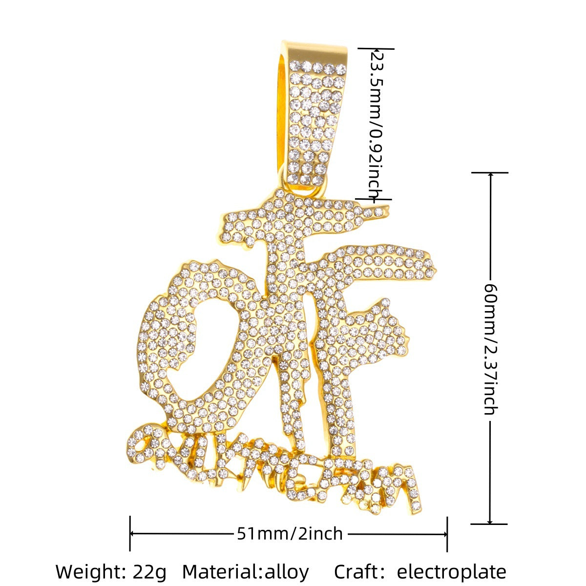 Hop Alloy Full Diamond Exaggerated Dripping Necklaces