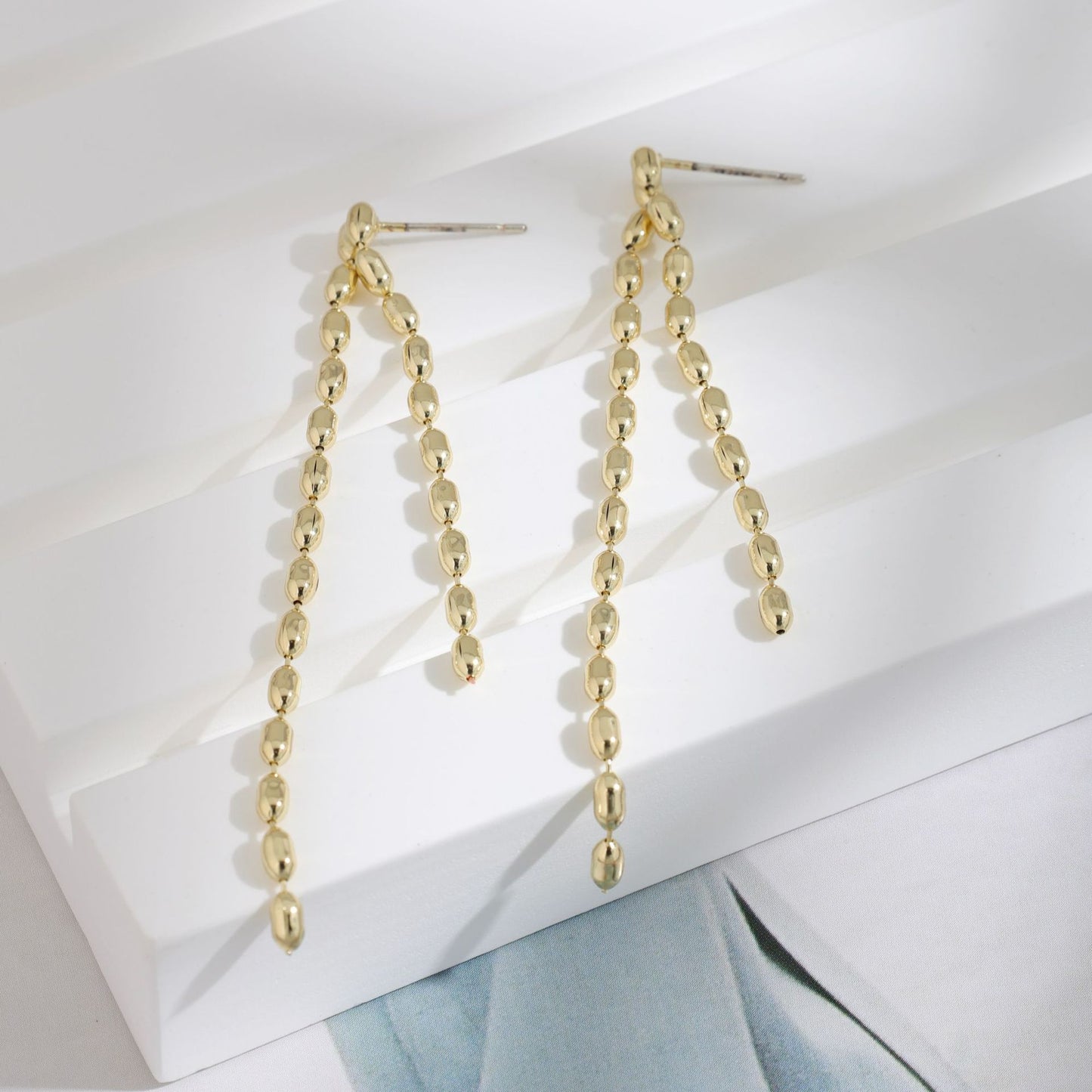 Tassel High-grade Sier Needle Metal Light Luxury Pearl Rings