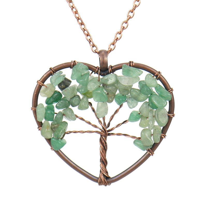 Copper Wire Winding Crystal Gravel Lucky Necklaces
