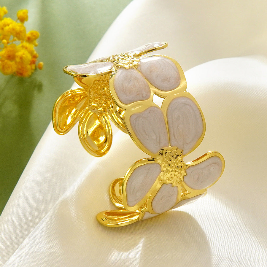 Steel Oil Dripping Cherry Special Interest Light Luxury Flowers Openings Bracelet