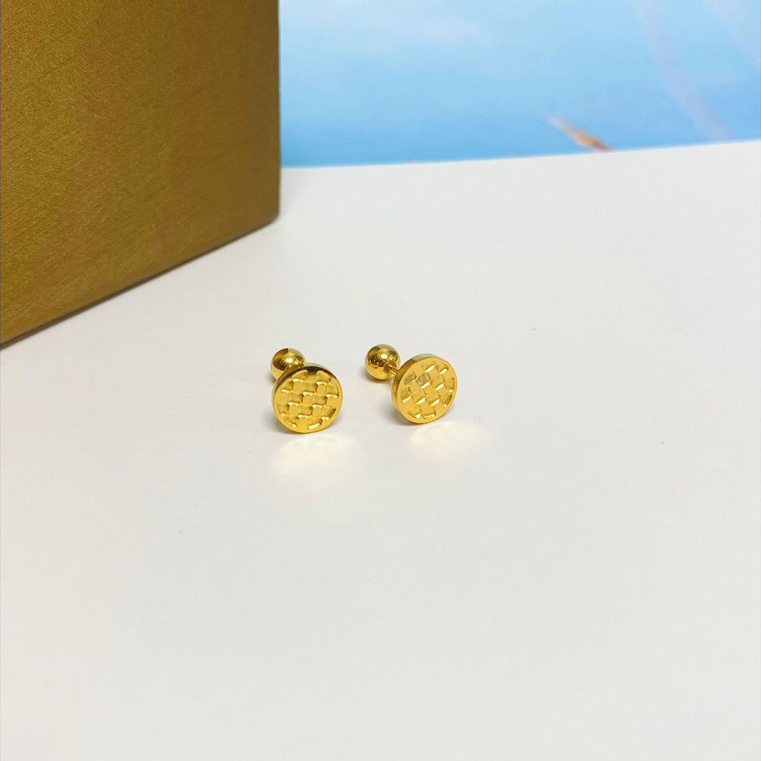 Women's Simple Small Golden Ear Bone Titanium Rings
