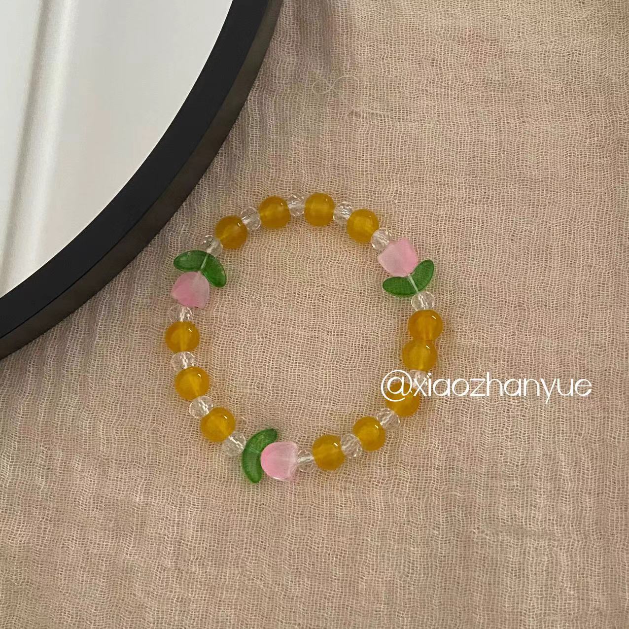 Elastic String Sweet Colored Glaze Beads Bracelets