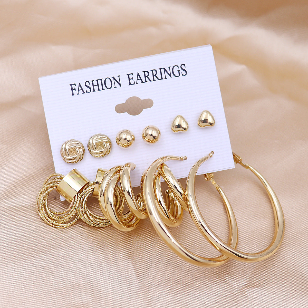 Women's Metal Geometry Shaped Ear French Set Earrings