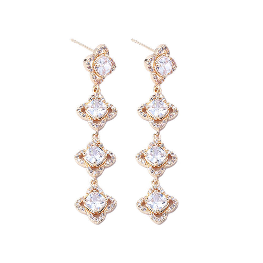 Clover Style Light Luxury Simple Diamond High Sense Jewelry Set