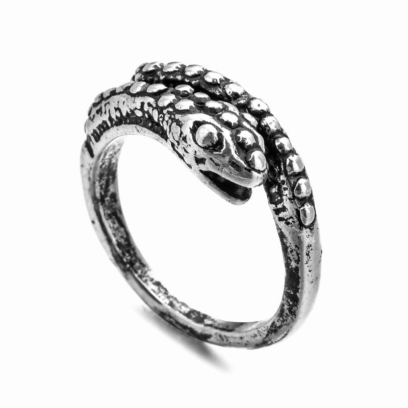 Open Snake Exaggerated Snake-shaped Punk Multiple Rings