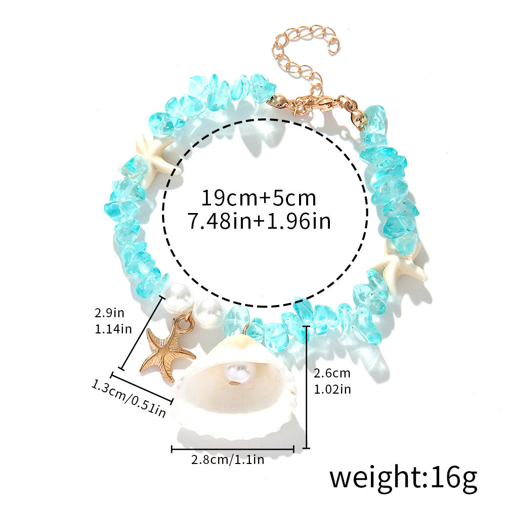 Vacation Style Shell Imitation Pearl Gravel Bracelets