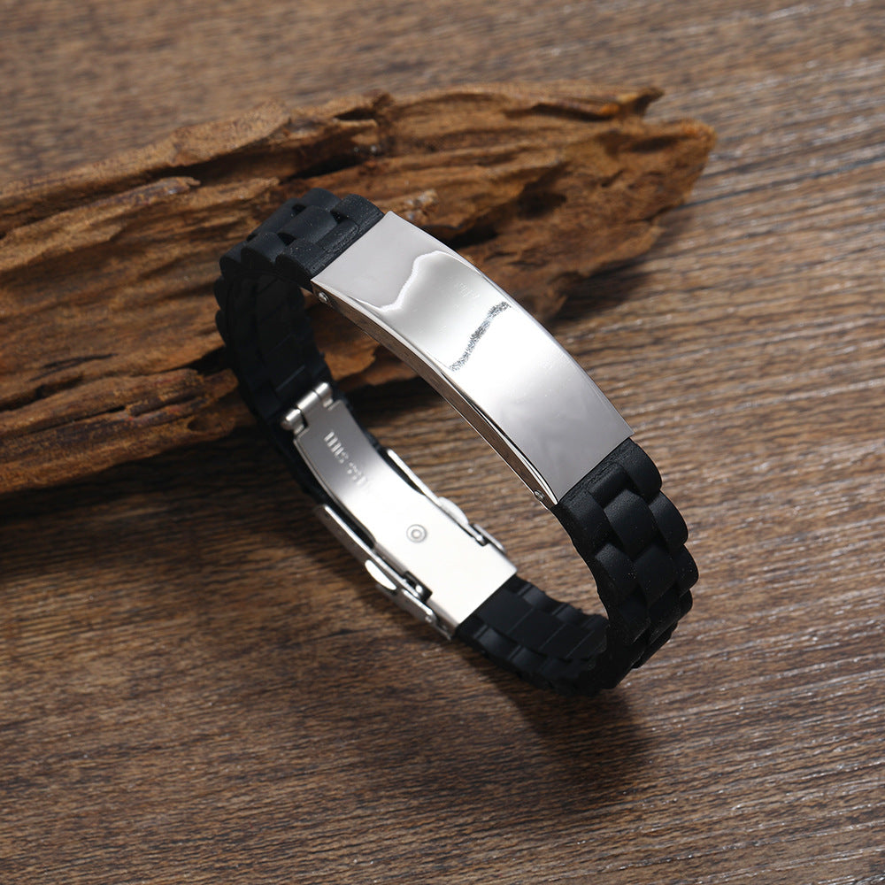 Men's Silica Gel Fashion Titanium Steel Accessories Stainless Bracelets