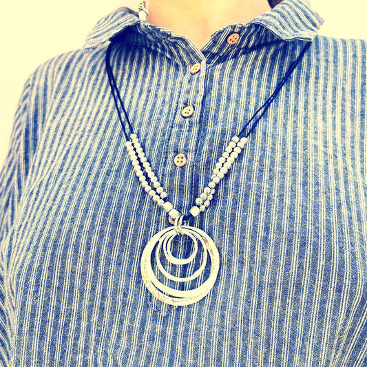 Witchcraft Sweater Chain Pagan Sliver Beads Necklaces