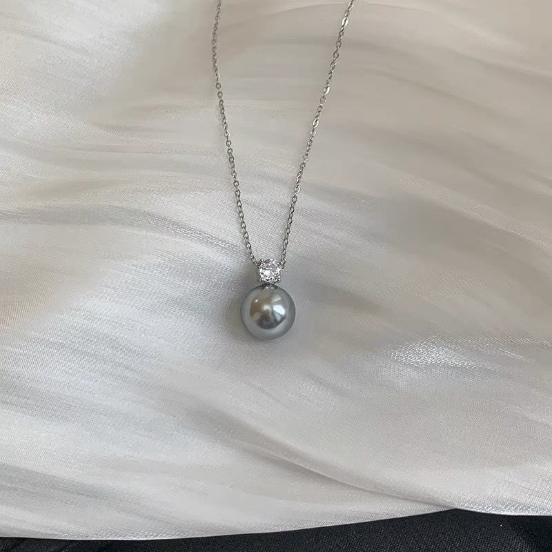Circle Pearl Zircon Female Niche Sweater Necklaces