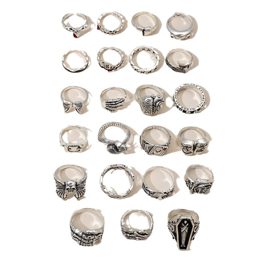 Crying Face Frog Organ Retro Alloy Rings