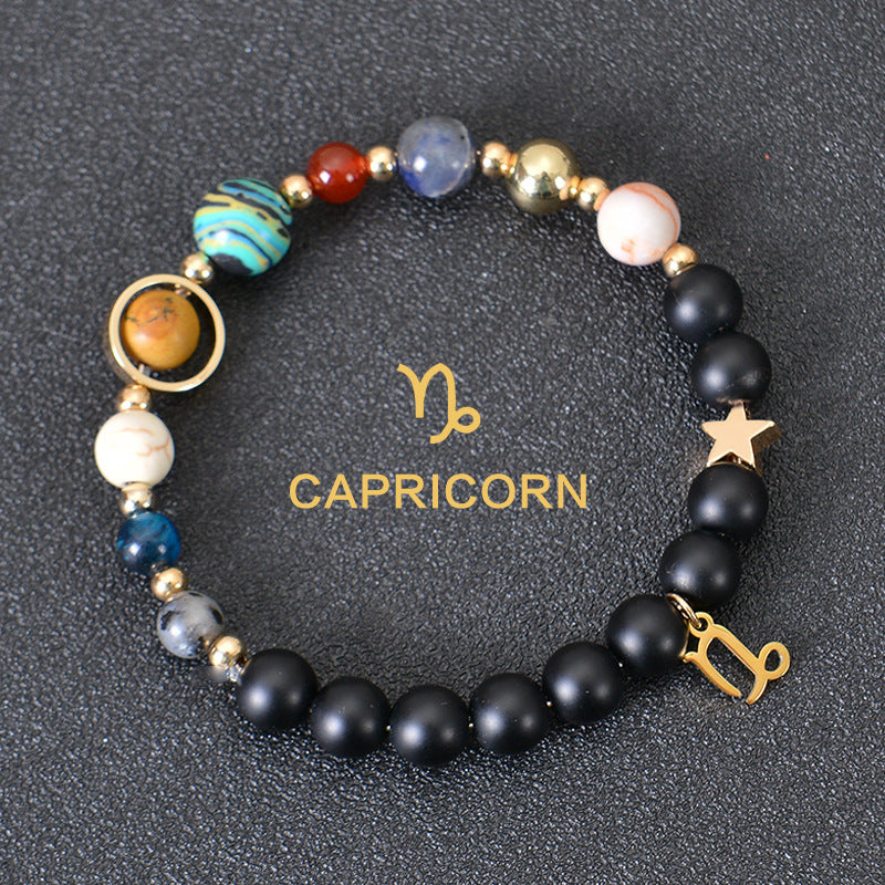 Planets Twee Constellations Frosted Stone Beaded Bracelets