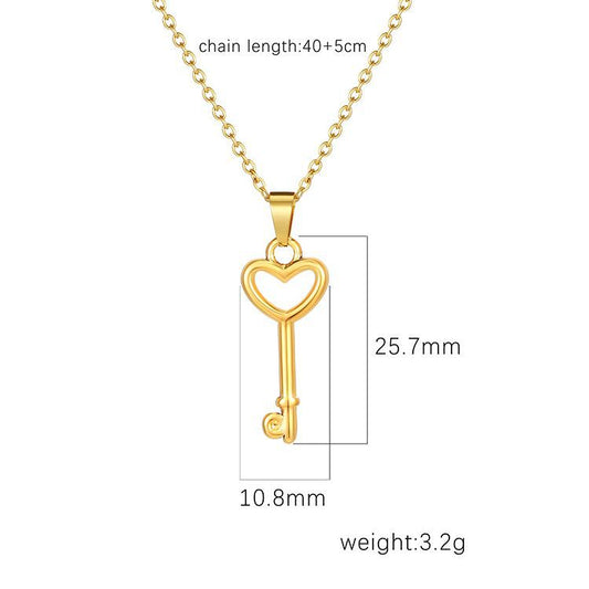Women's Fashion Retro Key Trendy Light Extravagant Love Necklaces