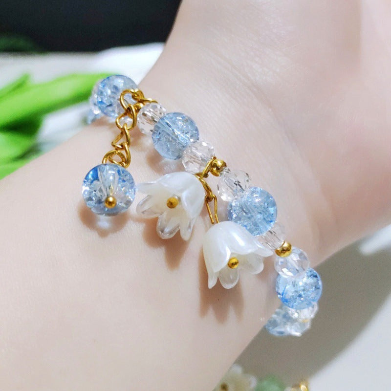 Limited Mori Style Lily Crystal Popcorn Bracelet