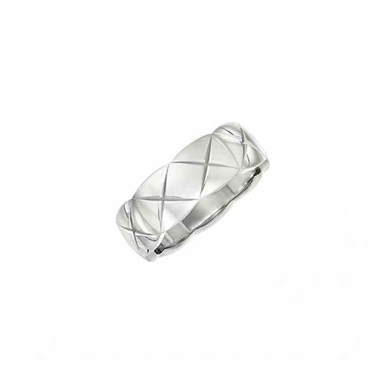 Gold Plated Classic Style Diamond Plaid Female Ring