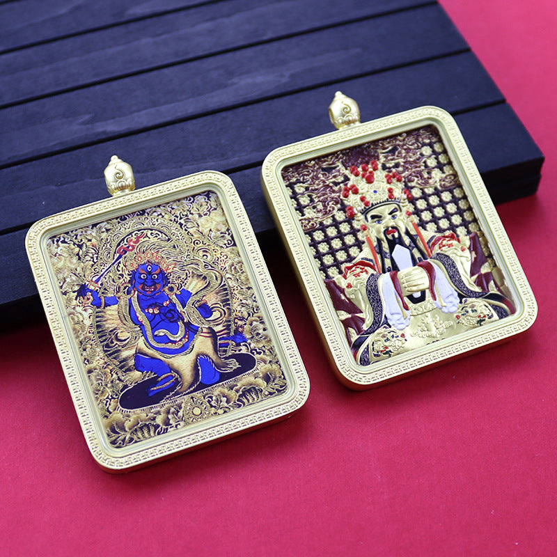 Three-dimensional Five-master Hand Painted Golden Outline Black Gold Pendants