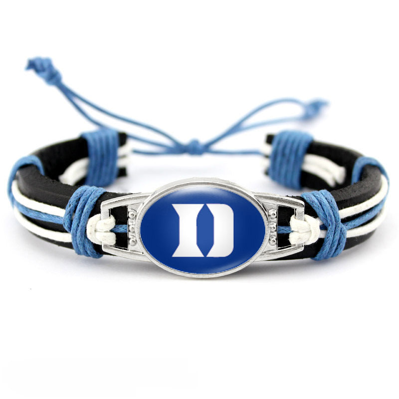 College Team Cowhide Woven Georgian Bulldog Bracelets