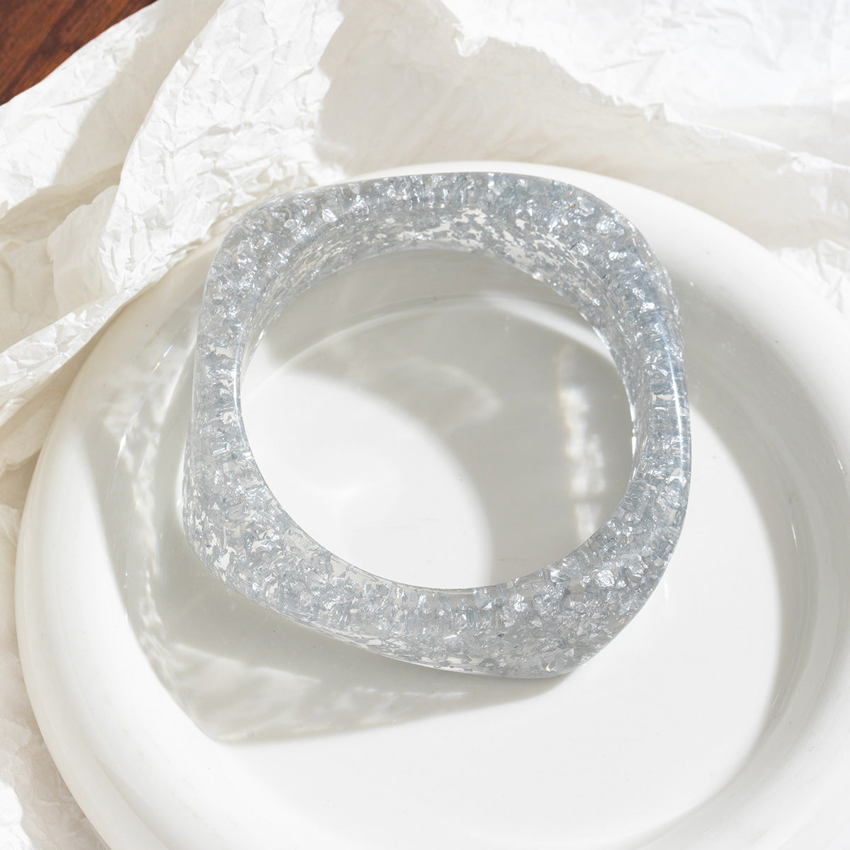 Women's Irregular Blooming Resin Curved Girlfriends Rings