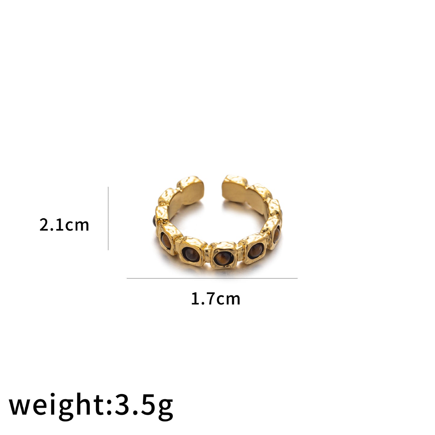 Female Irregular Wind Opening Adjustable Gold Rings