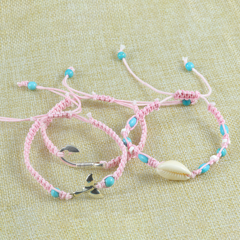 Fishhook Fishtail Ocean Braided Conch Surfing Bracelets