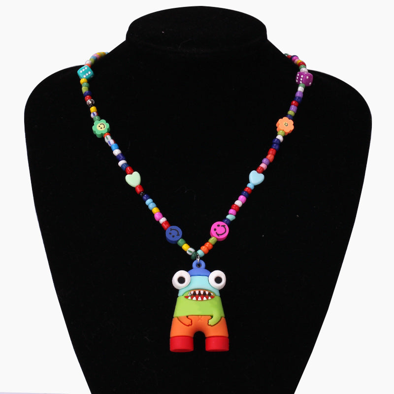 Hip Hop Dice Smiley Face Clavicle Chain Necklaces