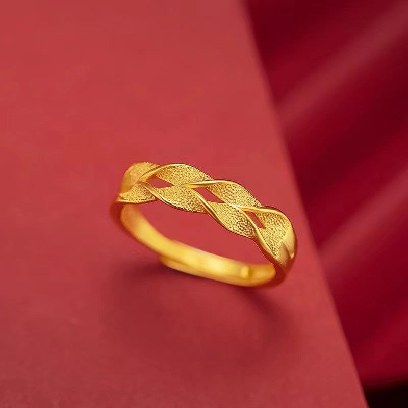 Women's Brass Gold-plated Starry Various Love Meteor Shower Wide Fu Rings