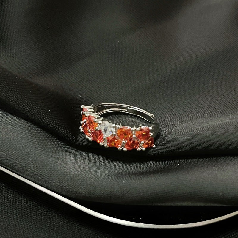 Light Luxury French High Sense Micro Inlaid Rings