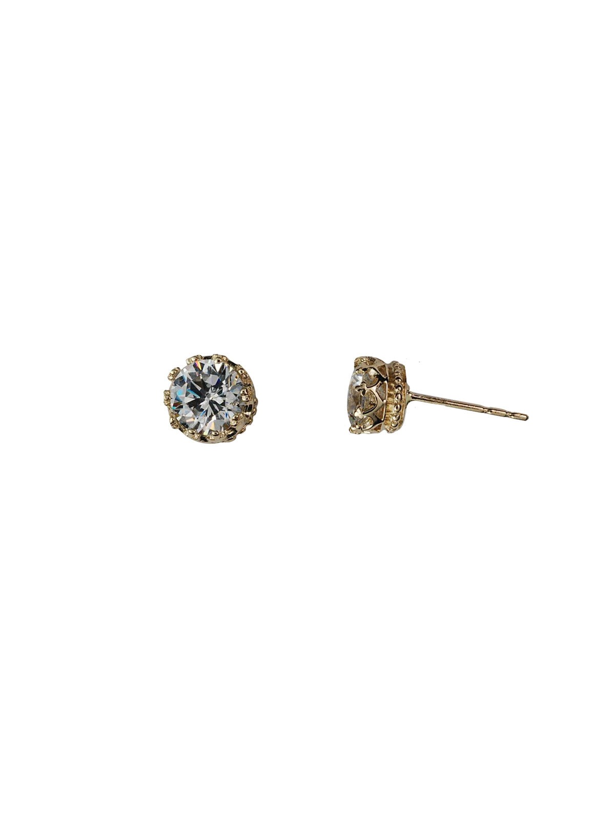 Retro Elegant Sparkling Round Diamond French Earrings