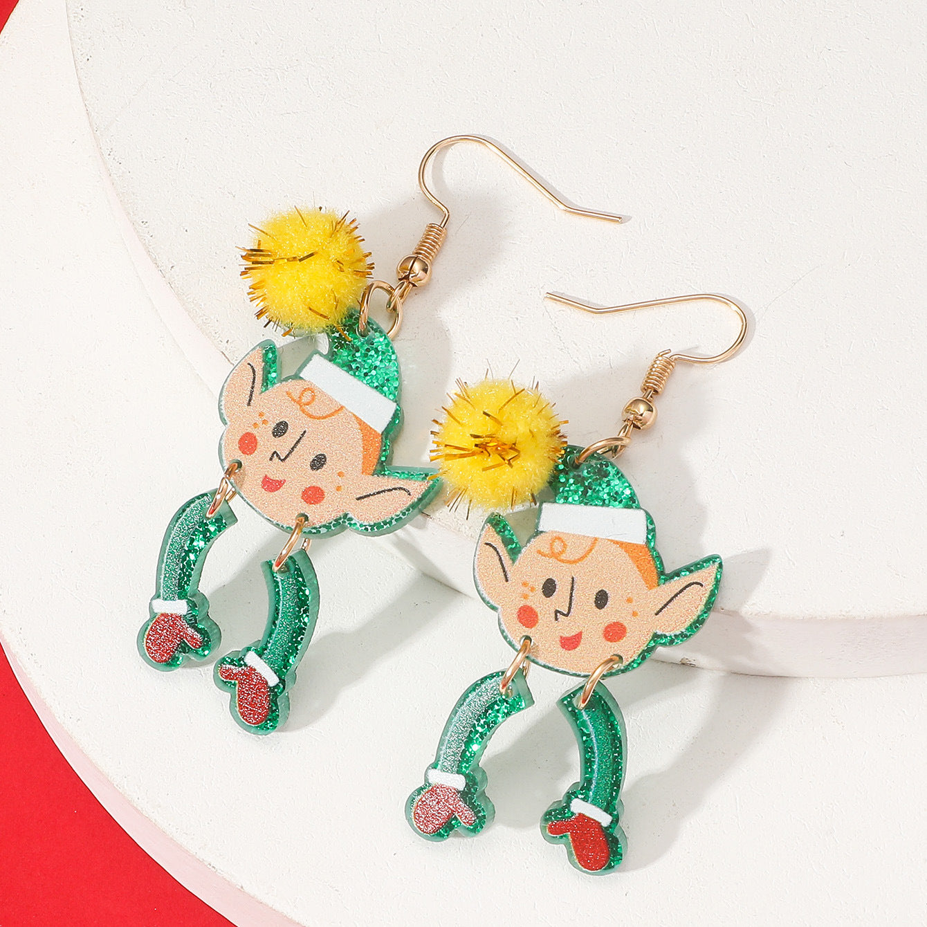 Women's Christmas Theme Cartoon Cute Creative Santa Clown Earrings