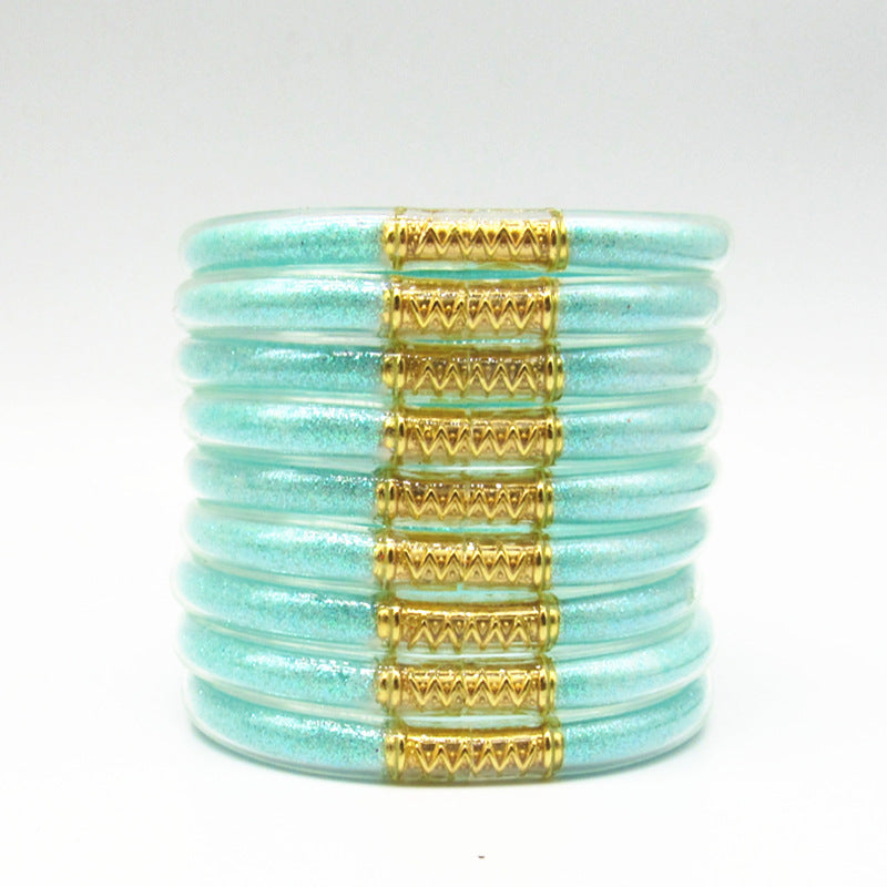 Women's Powder Combination Of Three Shiny Candy Color Bracelet