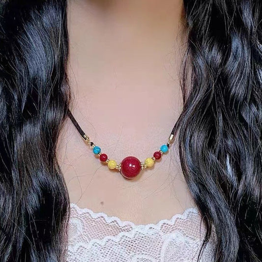 Women's Cinnabar High Content Purple Gold Sand Necklaces