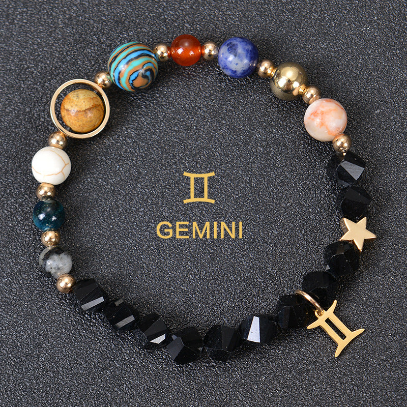 Planets Twee Constellations Frosted Stone Beaded Bracelets