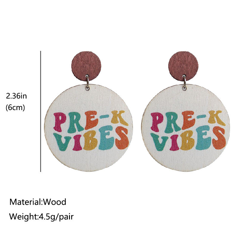 Cute Wooden For Teachers Steel Needle Earrings