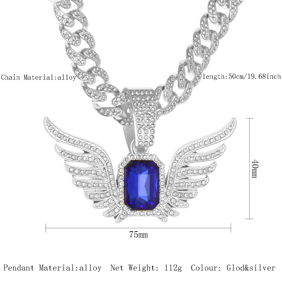 Hop Alloy Full Diamond Exaggerated Dripping Necklaces