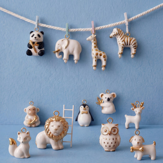 Animal Park Series Lion Dripping Oil Painted Pendants