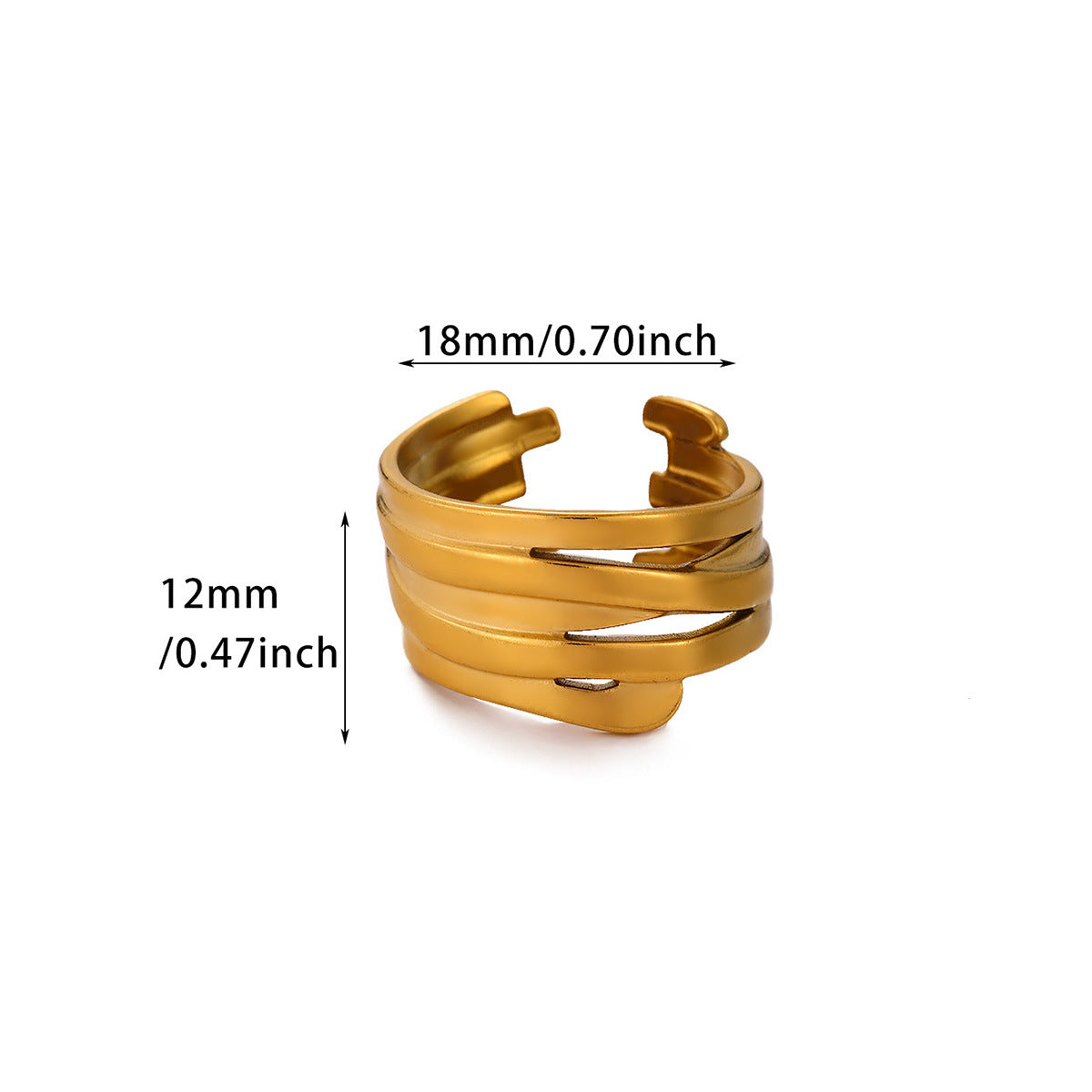 Creative Simple Stainless Steel Open Light Luxury High-grade Ring