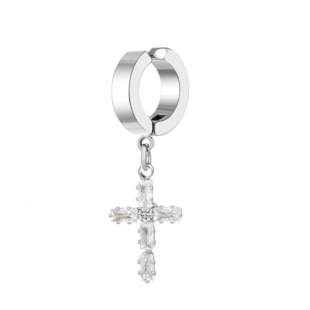 Women's Gothic Dark Diamond Cross Style Graceful Earrings