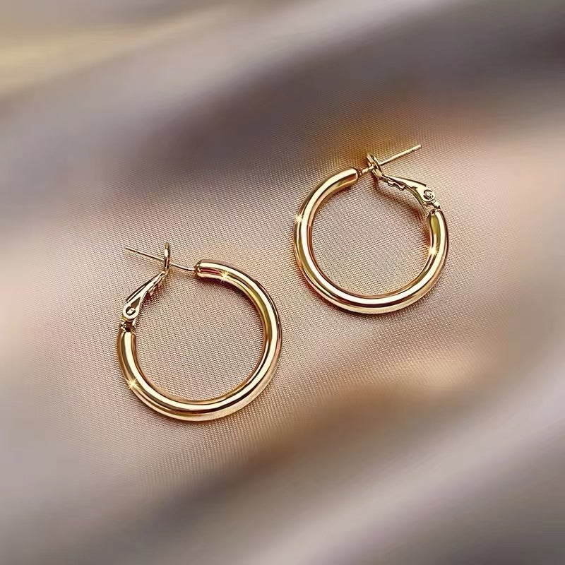 Circle Ear Clip Stylish Simple Versatile Niche Earrings