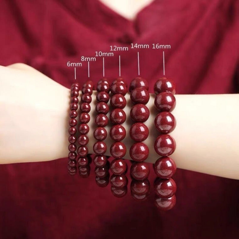 Men's Cinnabar Single Female Simple Beads Life Purple Rings