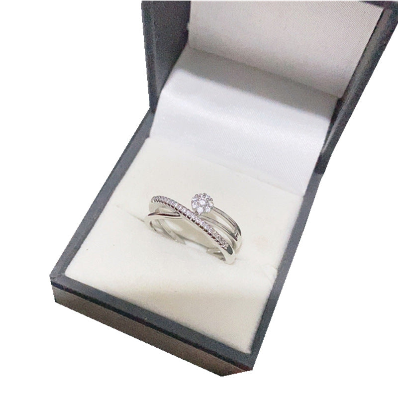 Style Simple Geometric Zircon Gold-plated Color Retaining Fine Circle Ring