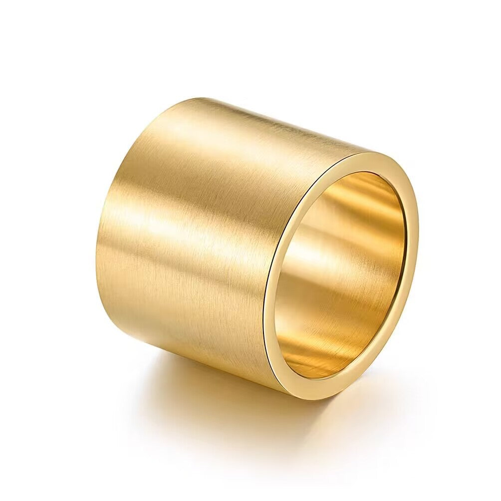 Men's Wide Titanium Steel Fashion Casual Plain Rings