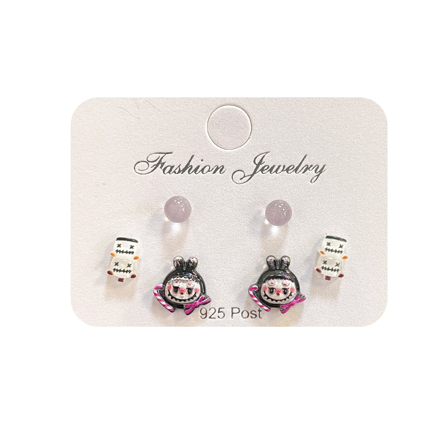 Childlike Cute Clown Female Sier Needle Earrings