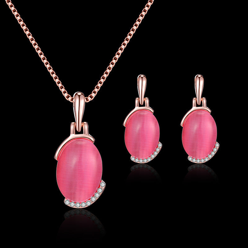 Women's Bridal Peacock Gem Opal For Jewelry Set