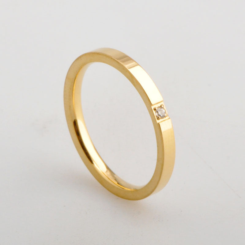 Women's & Men's Rhinestone Rose Gold Micro Inlaid With Rings