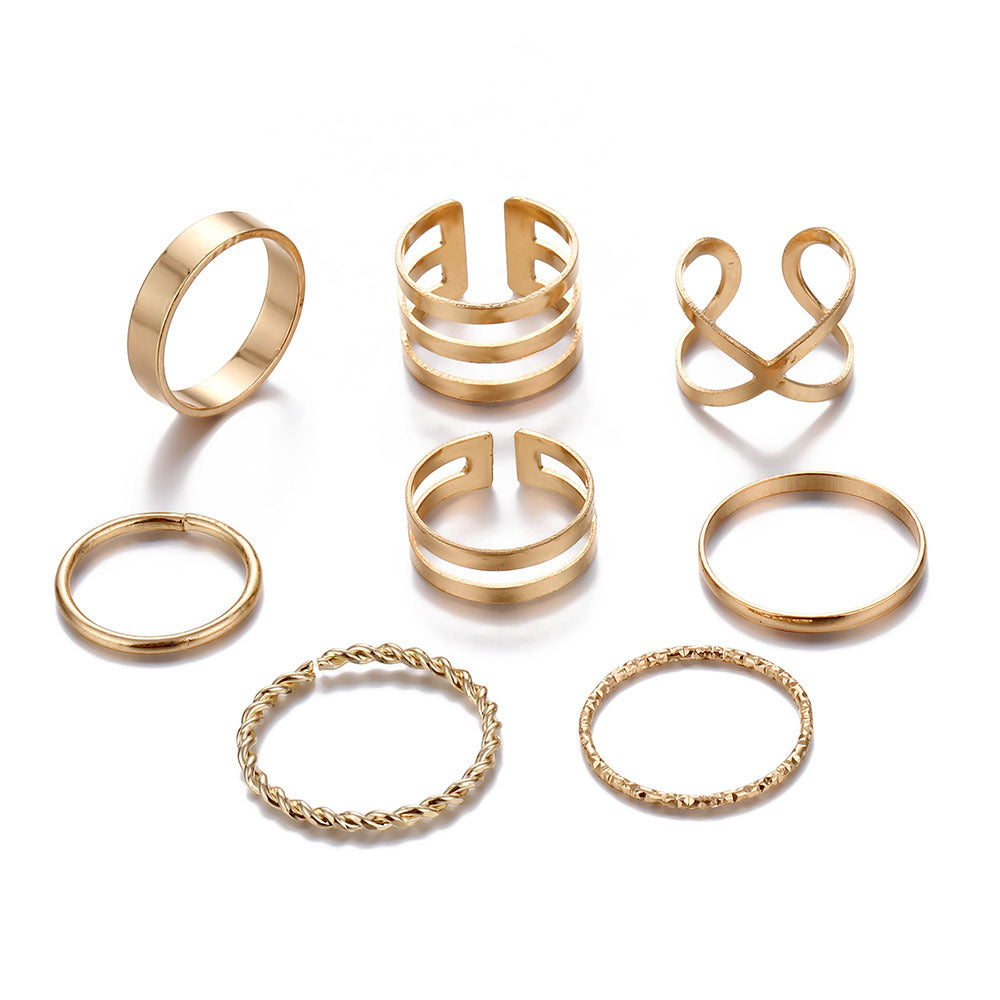 Twist Thread Plain Set Cross Opening Rings