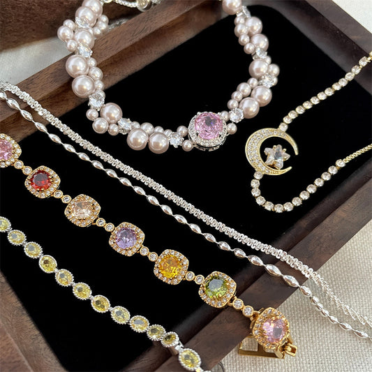 Women's Diamond Double Layered Wear Exquisite Niche Design Simple Bracelet